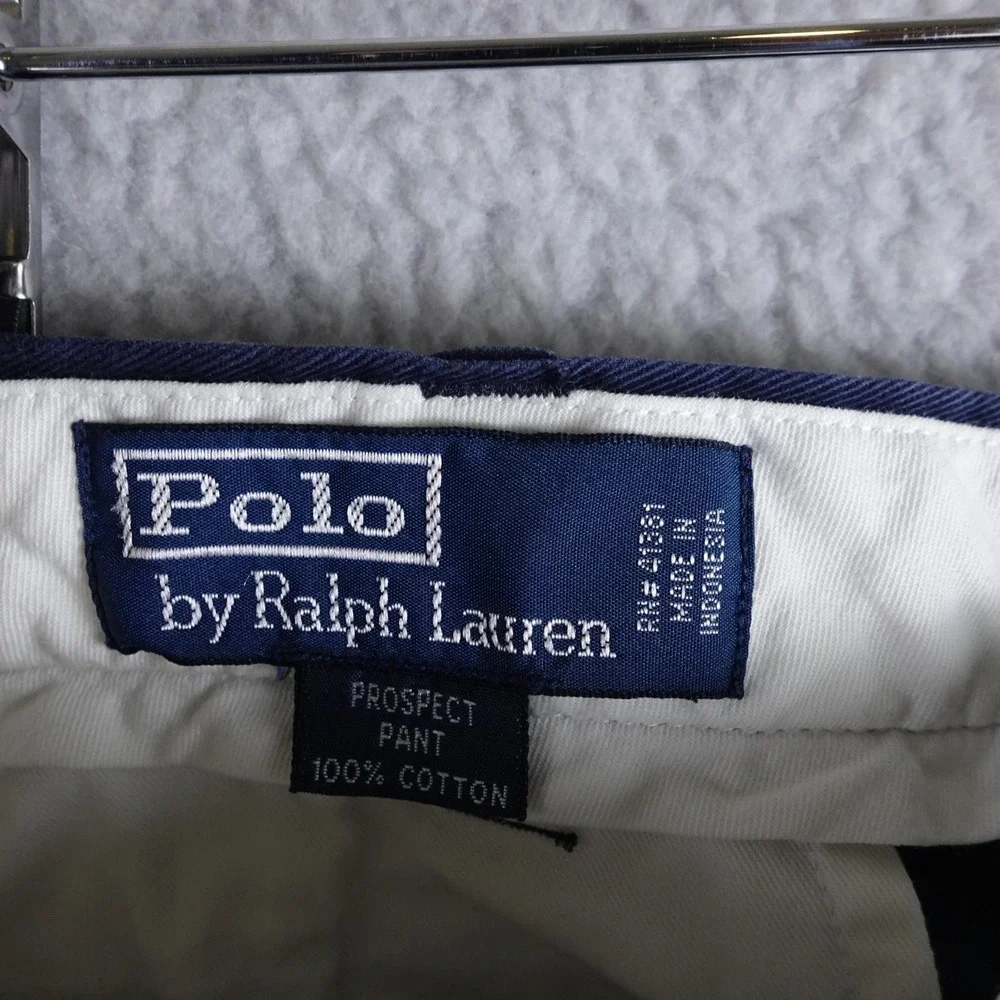 Polo Ralph Lauren‎ Prospect Pant Mens 38x32 Navy Blue Cotton Chino Trousers